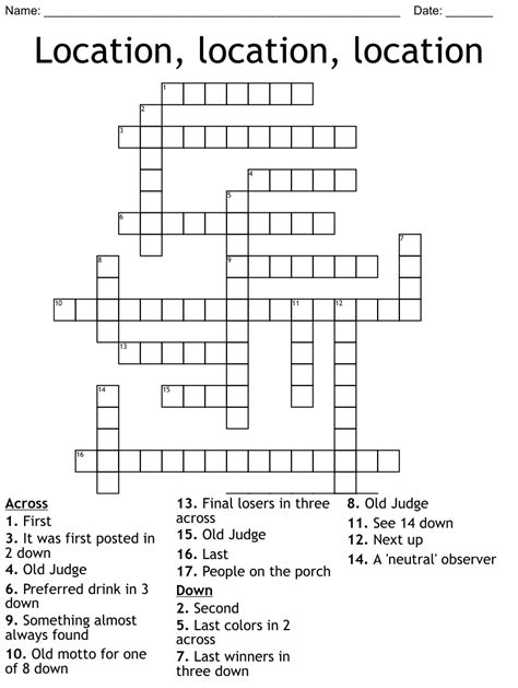 present location crossword